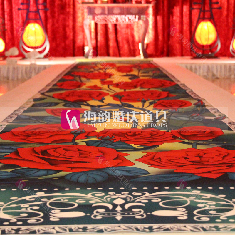 婚礼用品 新款 摆件装饰 立体地毯 3D玫瑰花地毯详情图3