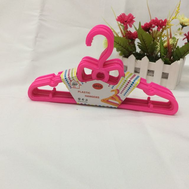 Coat hanger super cute bow children's coat hanger New non-slip children's coat hanger plastic coat hanger 6pcs
