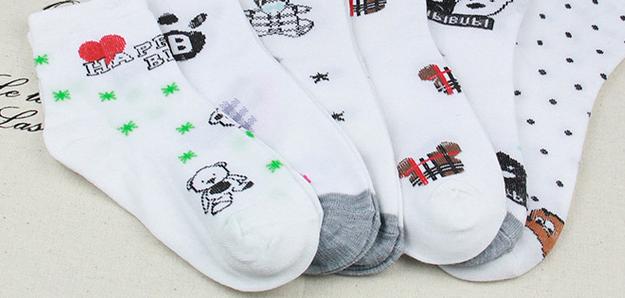 运动、休闲棉袜实物图