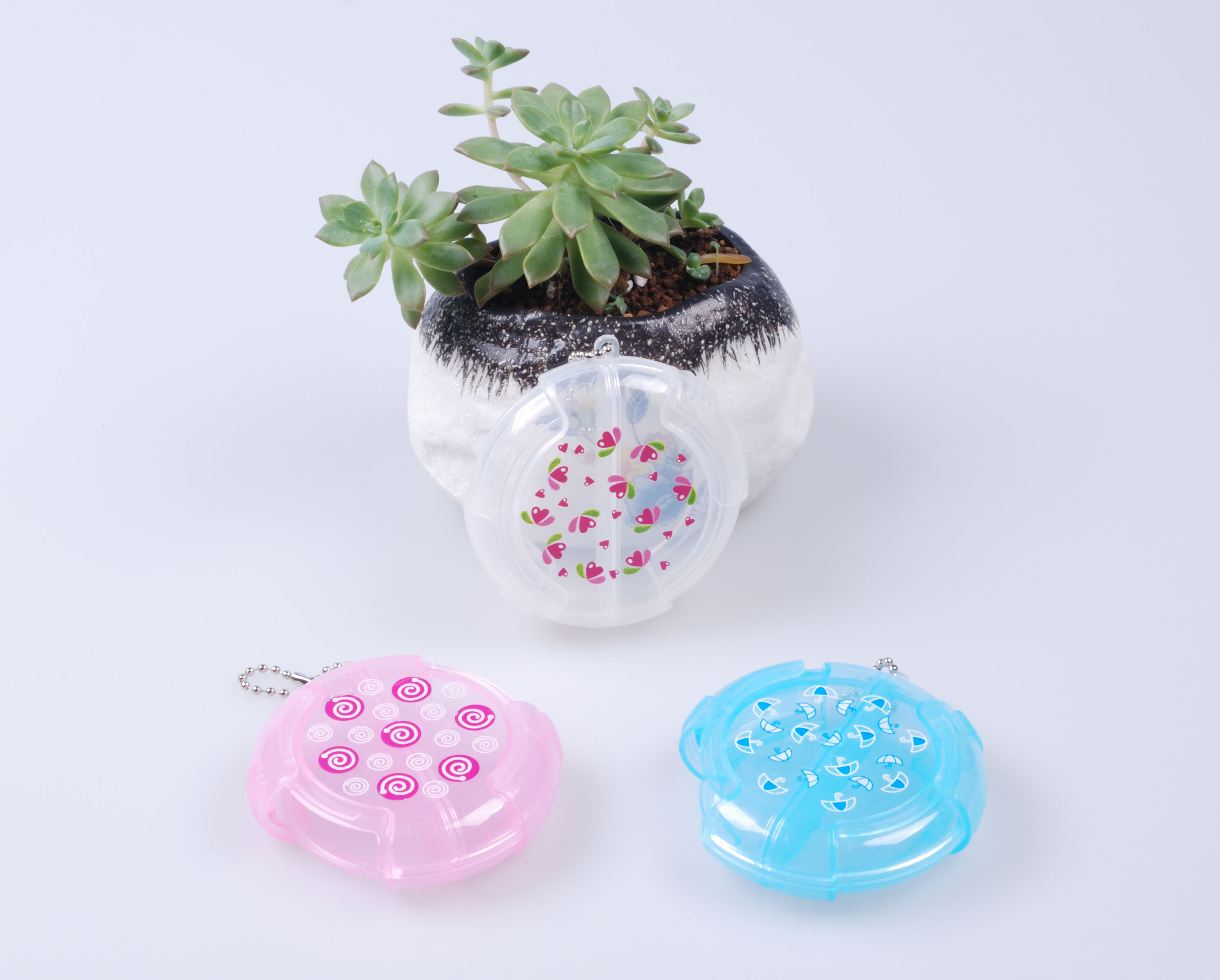 饰品盒 收纳盒 圆形双推 60427 宏邦药盒