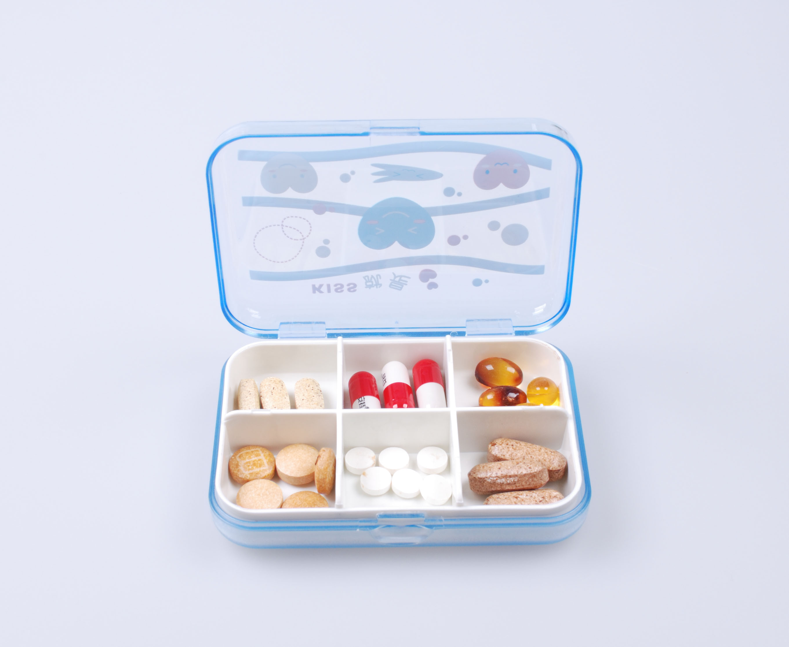 收纳盒 饰品盒 长方形六格 60422A宏邦药盒产品图