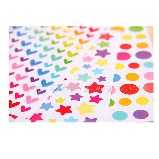 South Korea colorful stickers love five-pointed star paper decorative stickers diary album stickers thumbnail