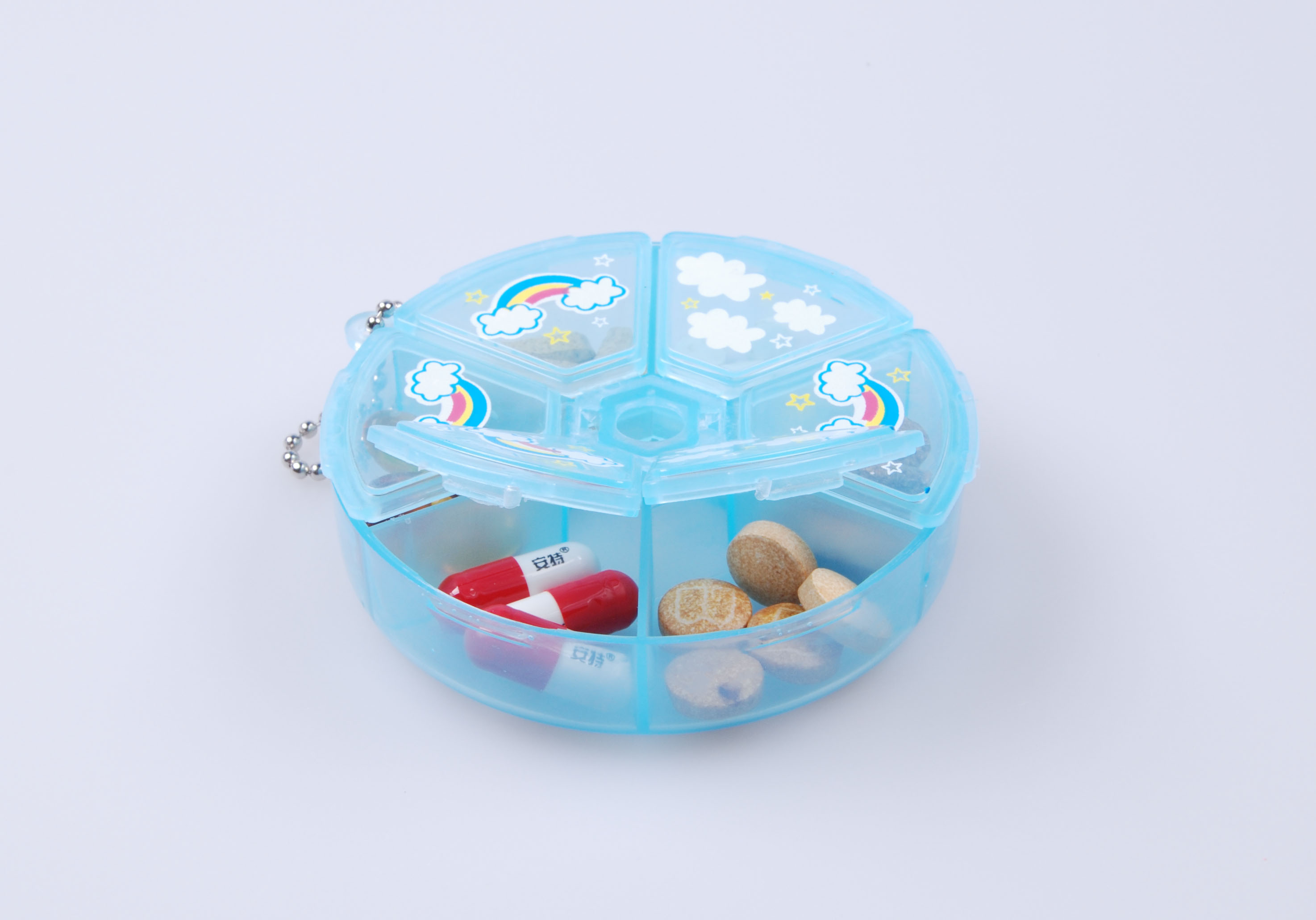 收纳盒 饰品盒 圆六格 盒子细节图