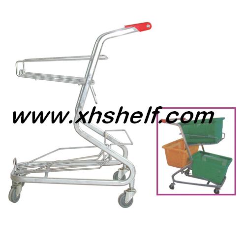 Cesta de dos pisos carrito de supermercado KTV trolley bar trolley personalizado details Picture