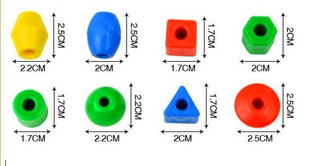 桌面益智玩具塑料塑胶实心穿线小串珠积木350克袋装产品图