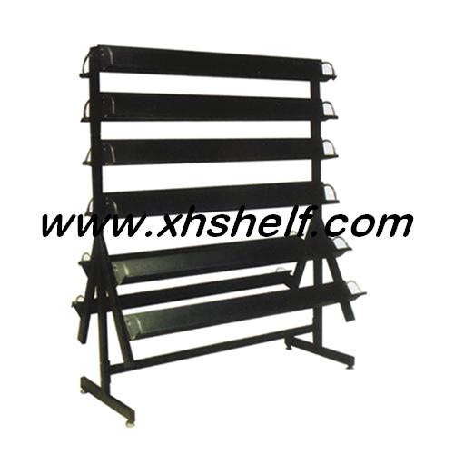 Supermarket bookshelves, CD racks, chewing gum racks, condom racks, and small shelves in front of the cash register