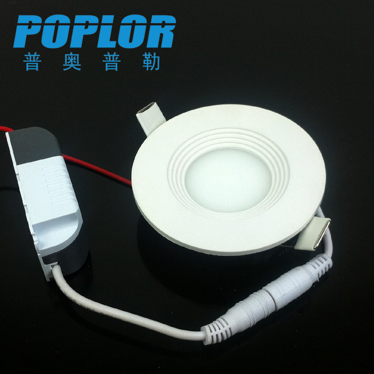 LED超薄面板灯ABS塑料防漏光3W圆形LED筒灯IC恒流