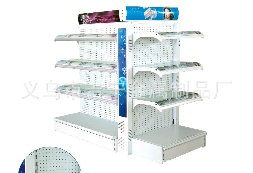 Supermarket shelves Supermarket shelves double-sided shelves washing shelves cosmetics shelves light box shelves