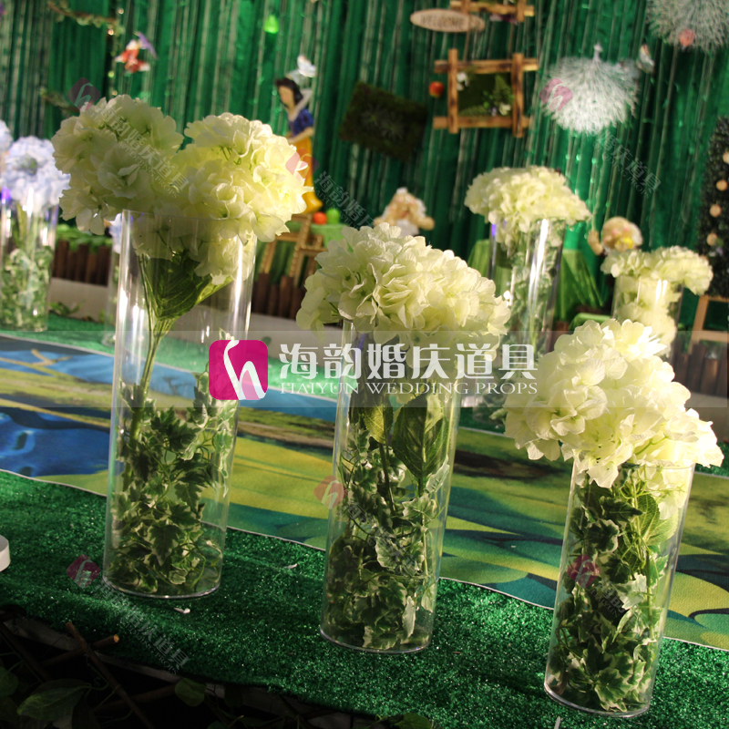 New wedding supplies, decorative items, forest-style acrylic cylinder three-piece set details Picture