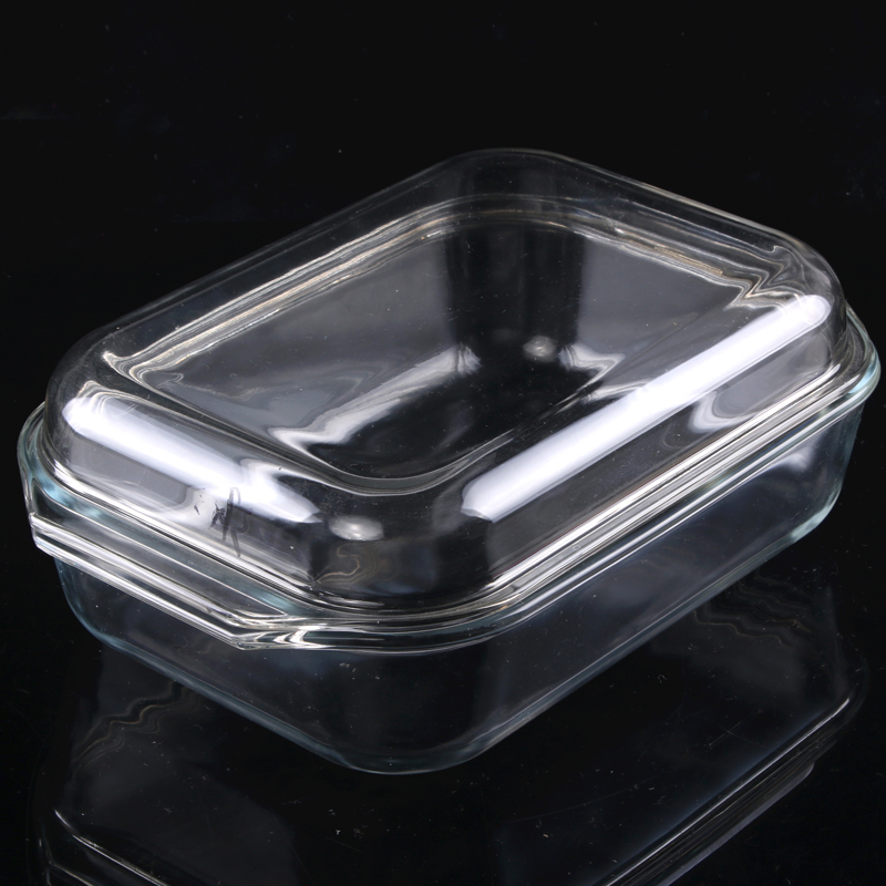 Rectangular tempered glass treasure 3.0 litre glass crisper Glass food box baking tray thumbnail