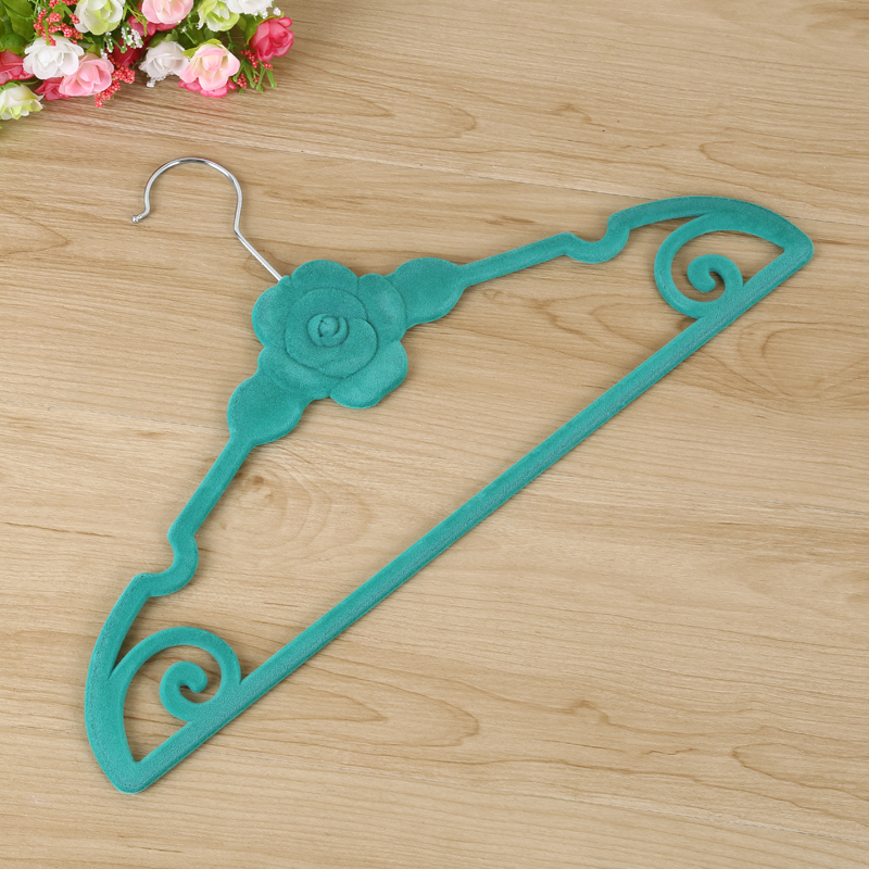 领带结植绒衣架 高档不锈钢防滑丝巾裙子挂衣架产品图