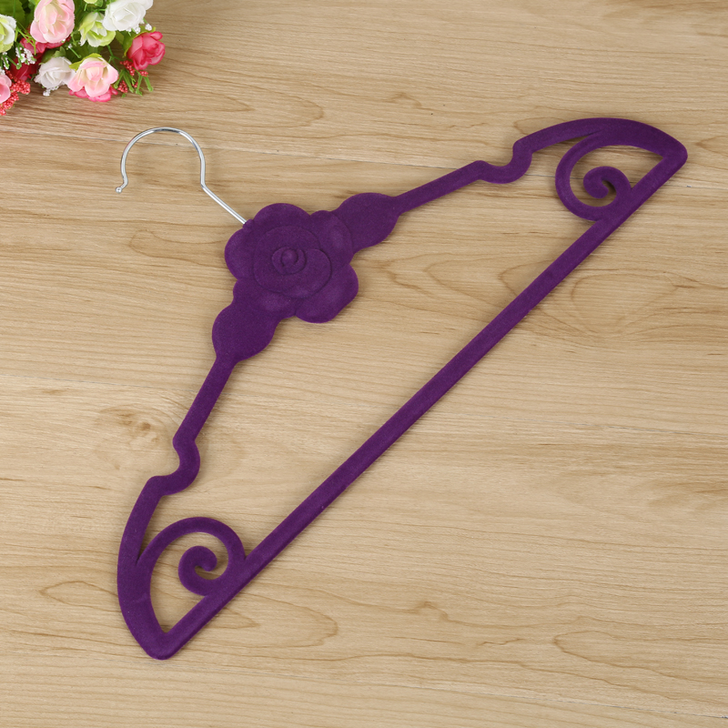 领带结植绒衣架 高档不锈钢防滑丝巾裙子挂衣架细节图