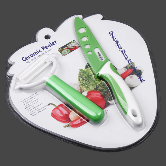 Ceramic Knife 3-piece Ceramic fruit knife peeler comes standard with fruit cutting board thumbnail
