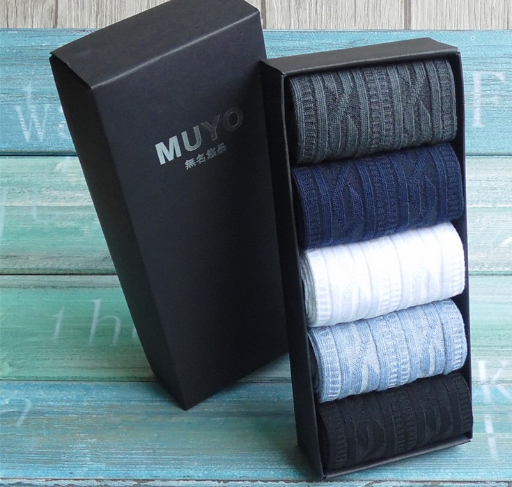 精品盒装男士纯棉袜子 透气抗菌全棉袜子 商务秋冬款