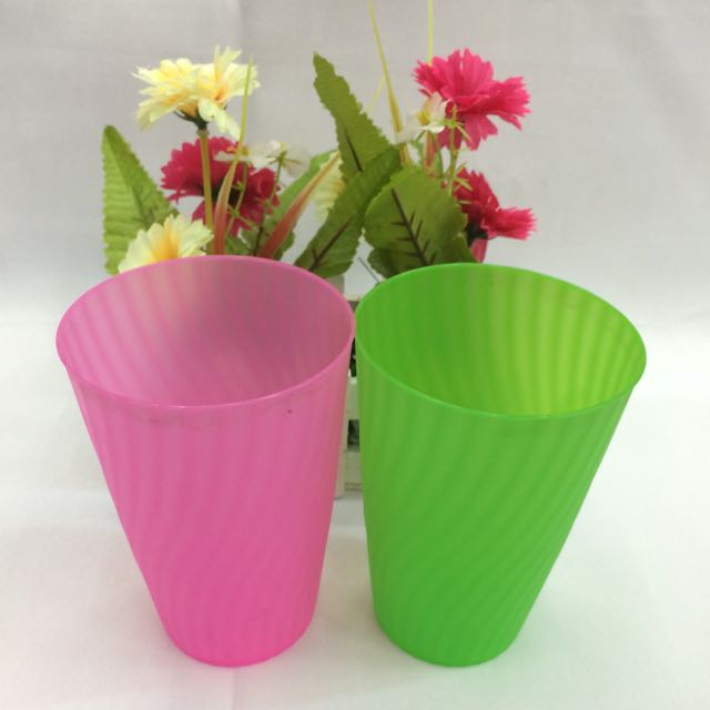 Juice cup, washbasin cup, plastic water cup, striped plastic cup Specification image