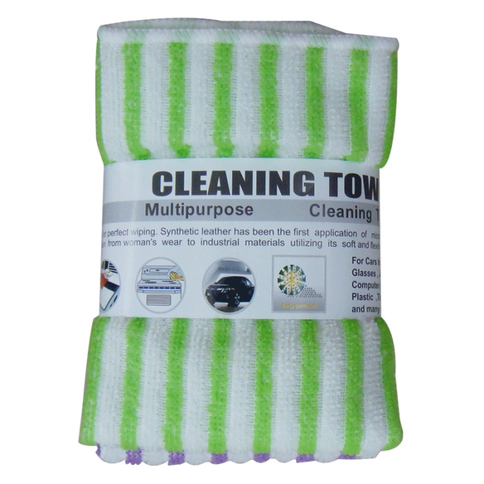 The manufacturer wholesals 5 pieces of microfiber rags with color stripes and a size of 30*30 Specification image