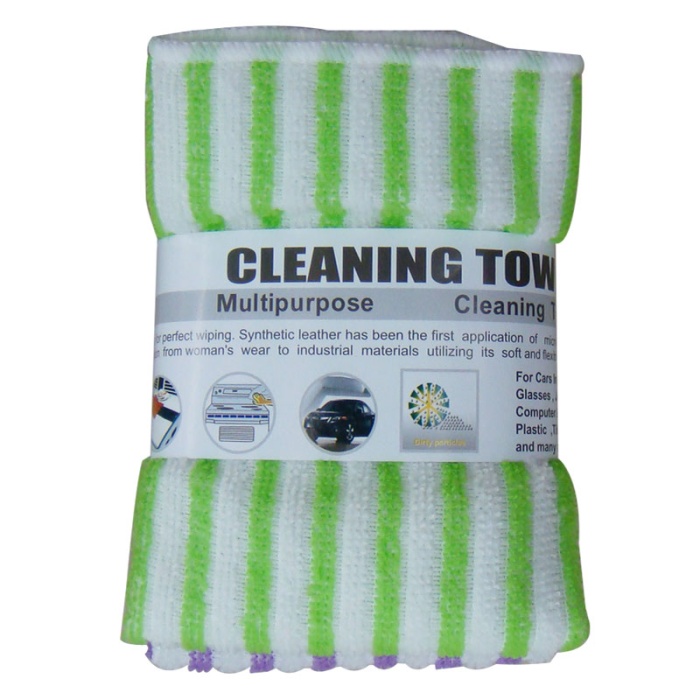 The manufacturer wholesals 5 pieces of microfiber rags with color stripes and a size of 30*30 Application Scenario