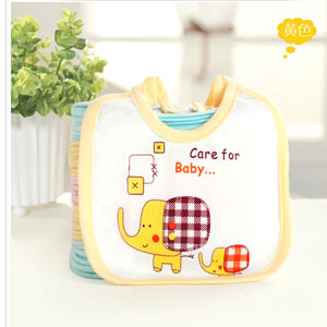 New Super Soft Cute Cartoon Elephant Strap With Extra Saliva Towel Baby Tung Sound Waterproof Bib Pure Cotton Specification drawing