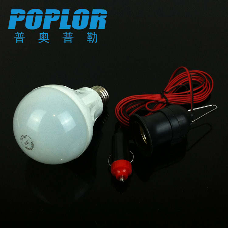 LED night market stall battery lamp 9W bulb lamp low voltage 12V with 4 meter line car switch lamp holder details Picture