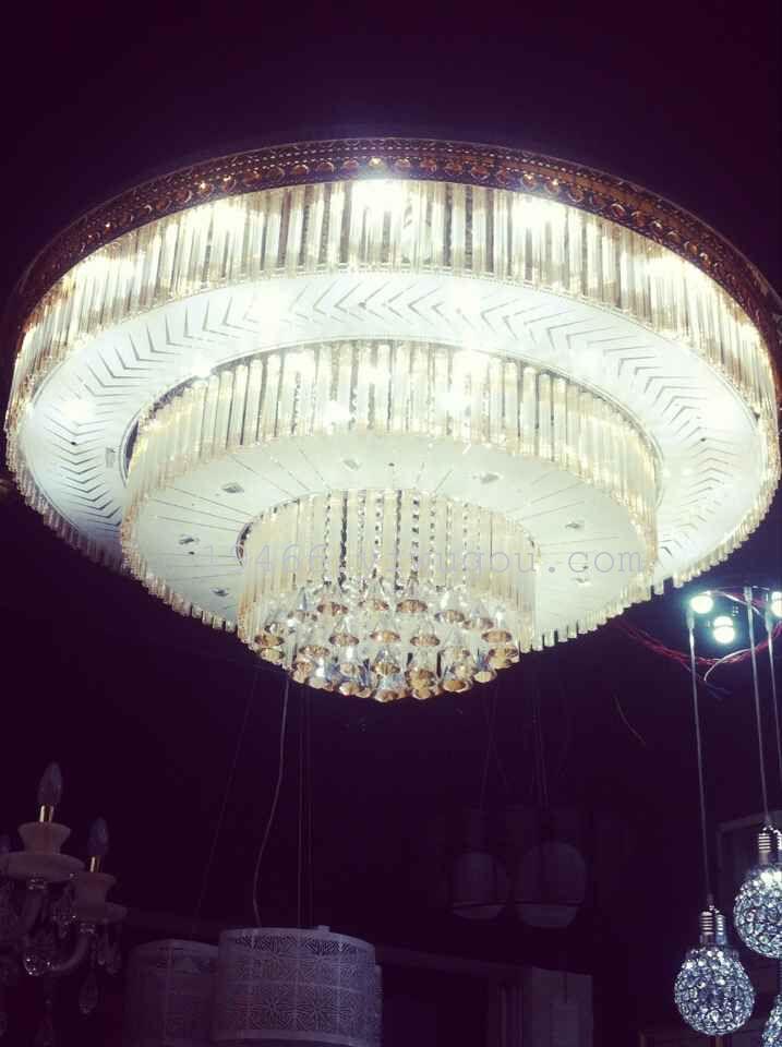 厂家直销水晶灯豪华大堂灯S金圆形吸顶灯复式楼客厅灯产品图