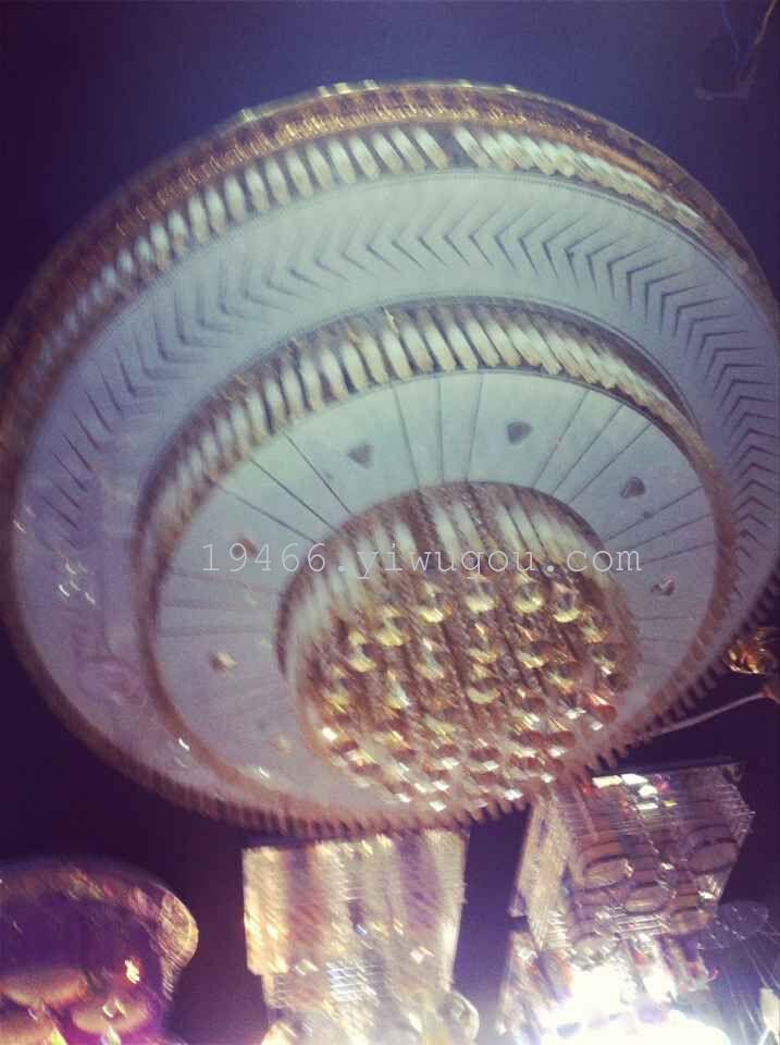 厂家直销水晶灯豪华大堂灯S金圆形吸顶灯复式楼客厅灯细节图