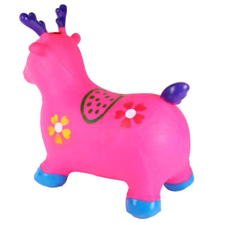 厂家批发爆款加厚跳跳鹿 跳跳牛 跳跳马 宝宝坐骑充气玩具产品图