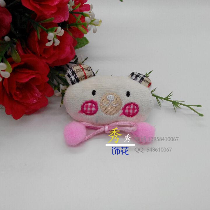 厂家直销diy精致带毛球领结小熊服装辅料配件特价细节图