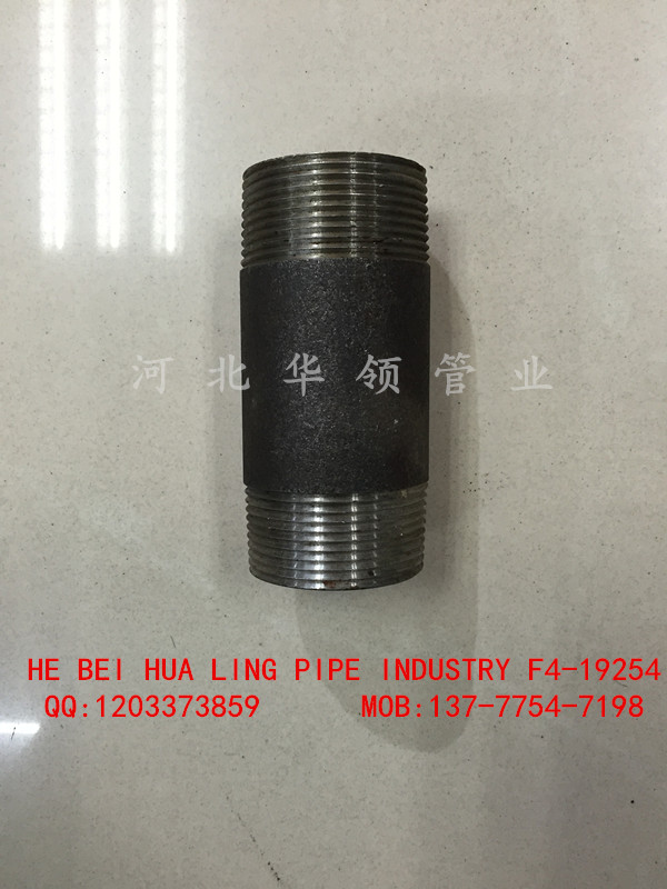 Factory direct sales of black sandblasted double external threads, specializing in threaded pipe joint accessories details Picture