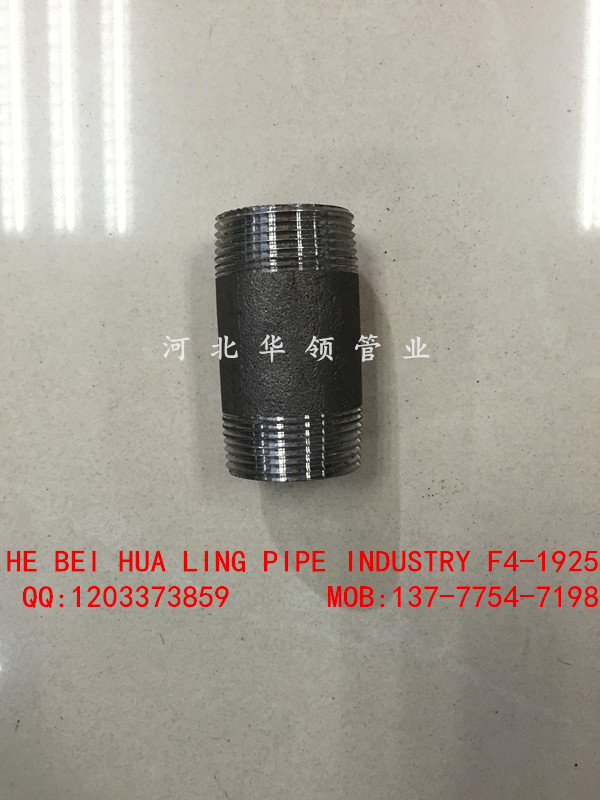 Factory direct sales of black sandblasted double external threads, specializing in threaded pipe joint accessories Specification image