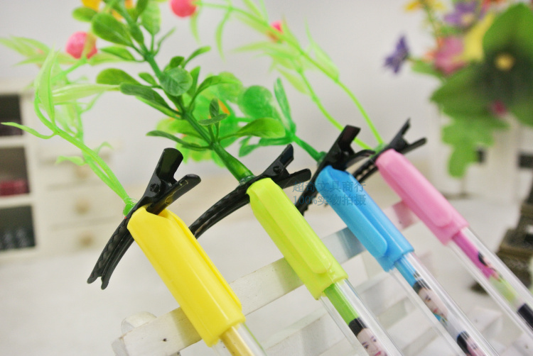 卖萌神器 小花小草发夹笔花千骨创意文具中性笔黑色签字笔