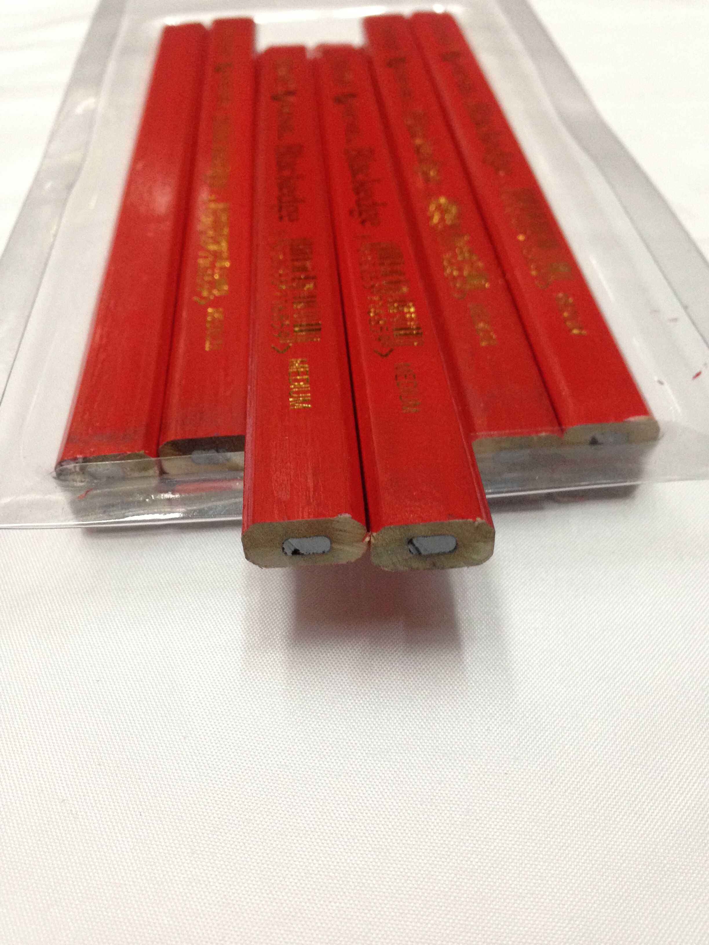 木工专用八角方形黑色扁芯粗芯铅笔 木工铅笔包邮产品图