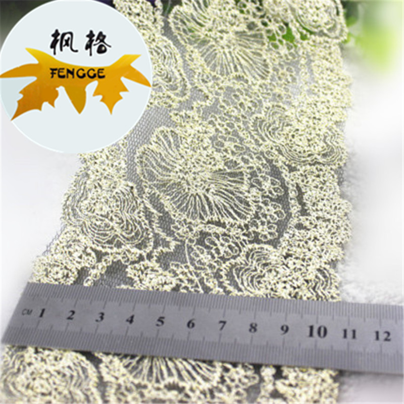Factory direct sales of exquisite embroidered gold thread mesh fabric lace DIY handcrafted accessories Application Scenario