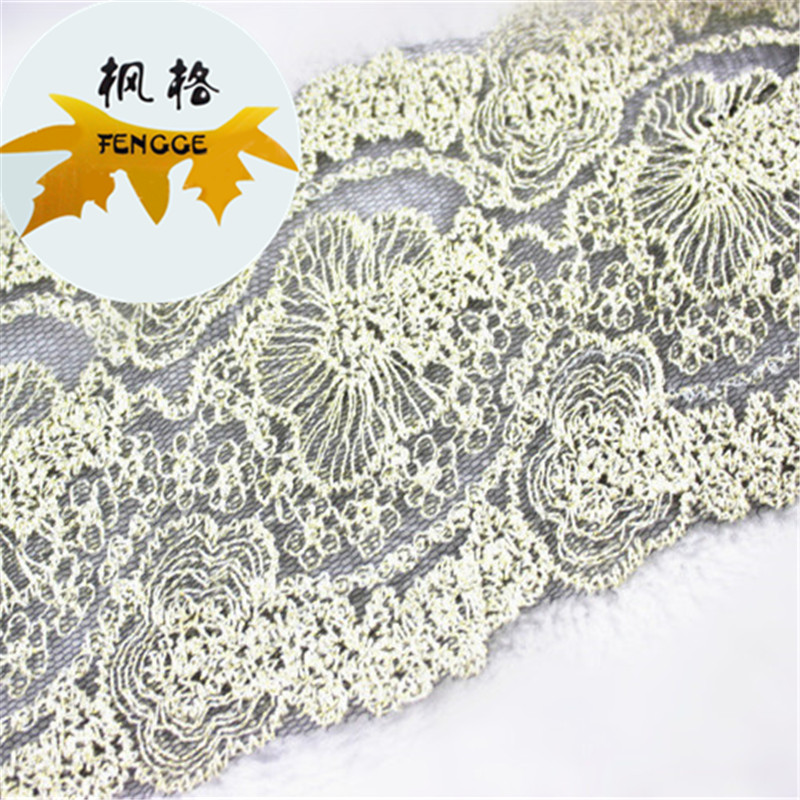 Factory direct sales of exquisite embroidered gold thread mesh fabric lace DIY handcrafted accessories details Picture