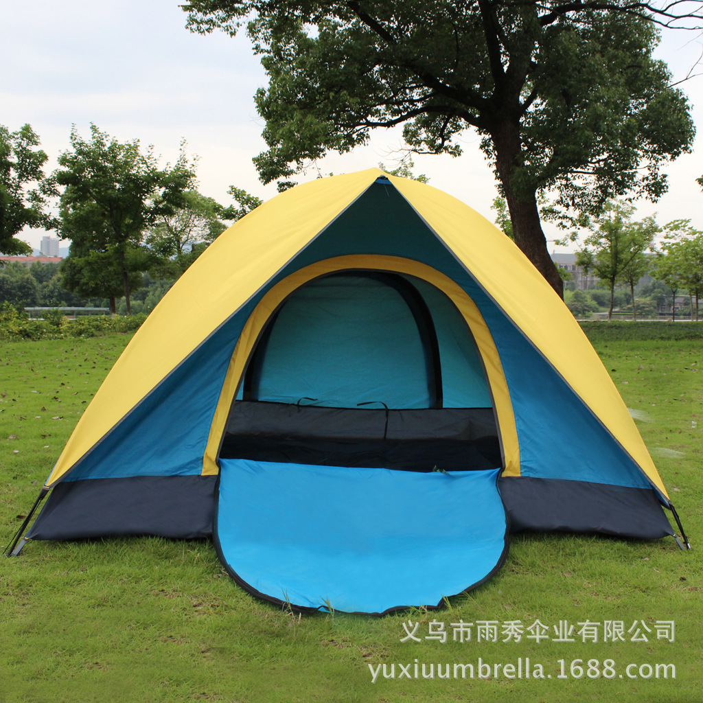 双人双层旅游帐篷 防水透气 轻便式户外野营露营帐篷 批发定制