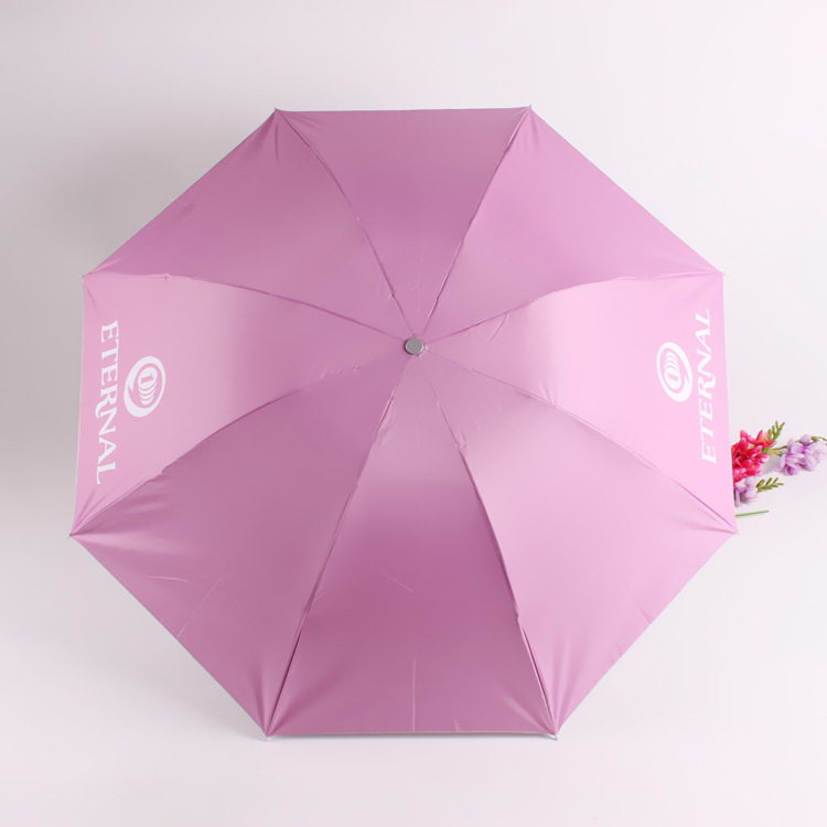 Wholesale and custom-made high-quality silver glue three-fold umbrellas, premium advertising umbrellas, and gift umbrellas details Picture