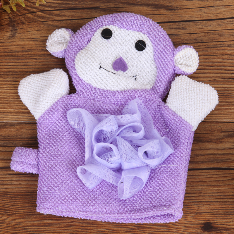 卡通手套沐浴球浴花沐浴球宝宝搓澡巾沐浴擦小搓布细节图