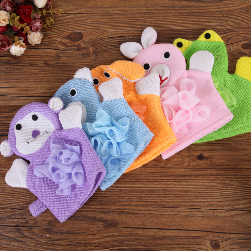 卡通手套沐浴球浴花沐浴球宝宝搓澡巾沐浴擦小搓布产品图