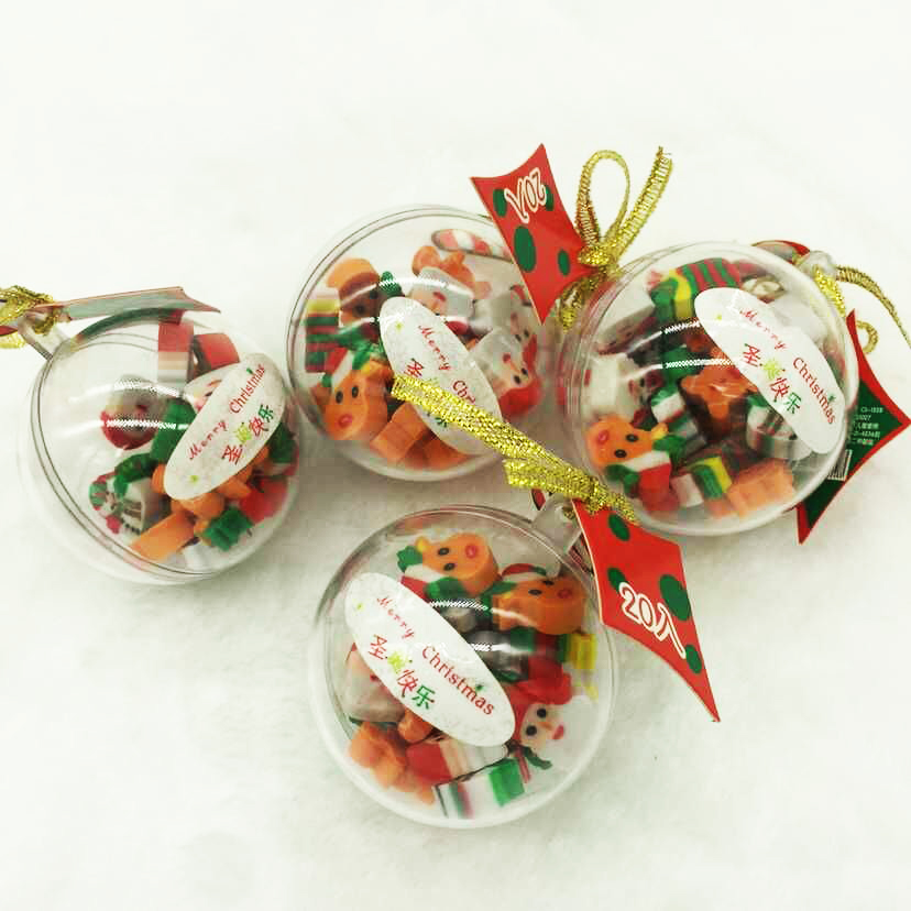 Super Bear cute Christmas cartoon eraser plastic ball Eraser student small gift