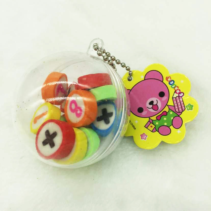 Super Bear cute Christmas cartoon eraser plastic ball Eraser student small gift Application Scenario