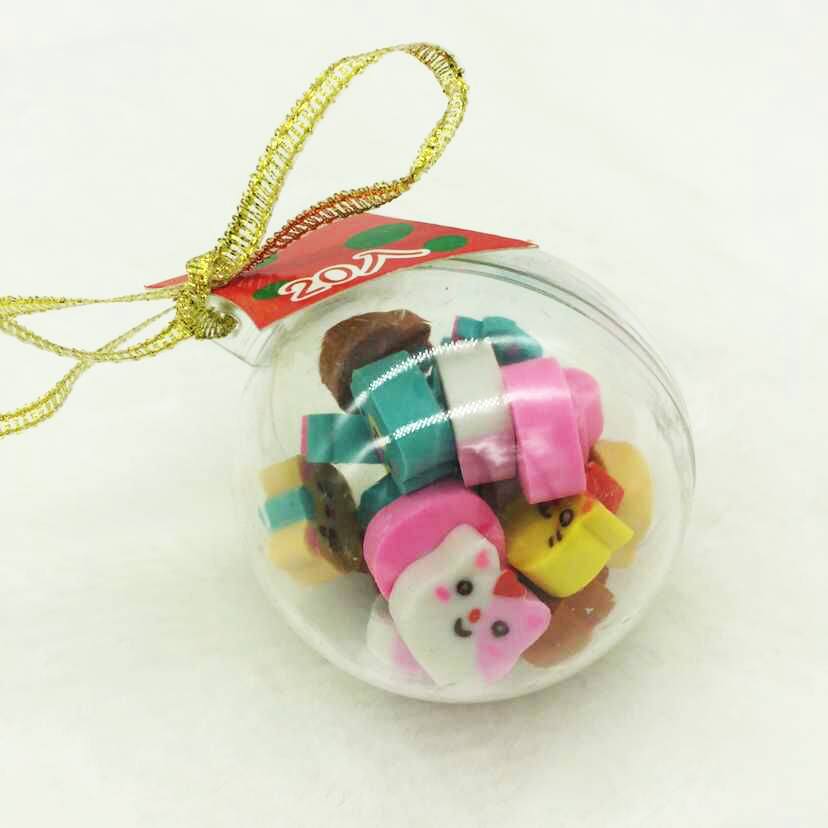 Super Bear cute Christmas cartoon eraser plastic ball Eraser student small gift Specification image