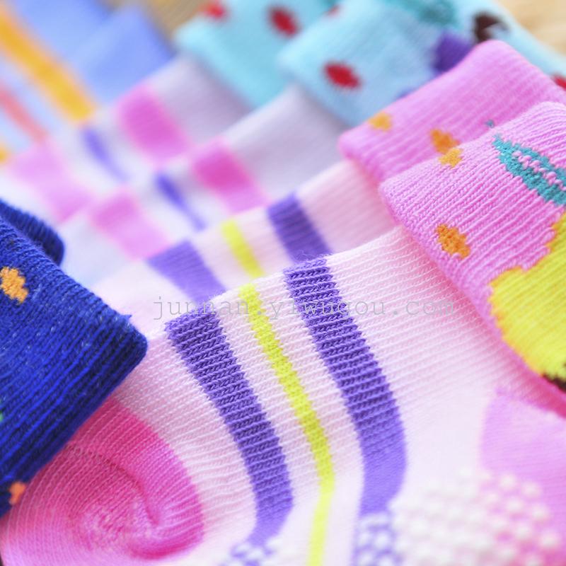Three pairs and one card baby socks, cartoon socks, children's socks, spring and autumn anti-slip bottom socks Specification image