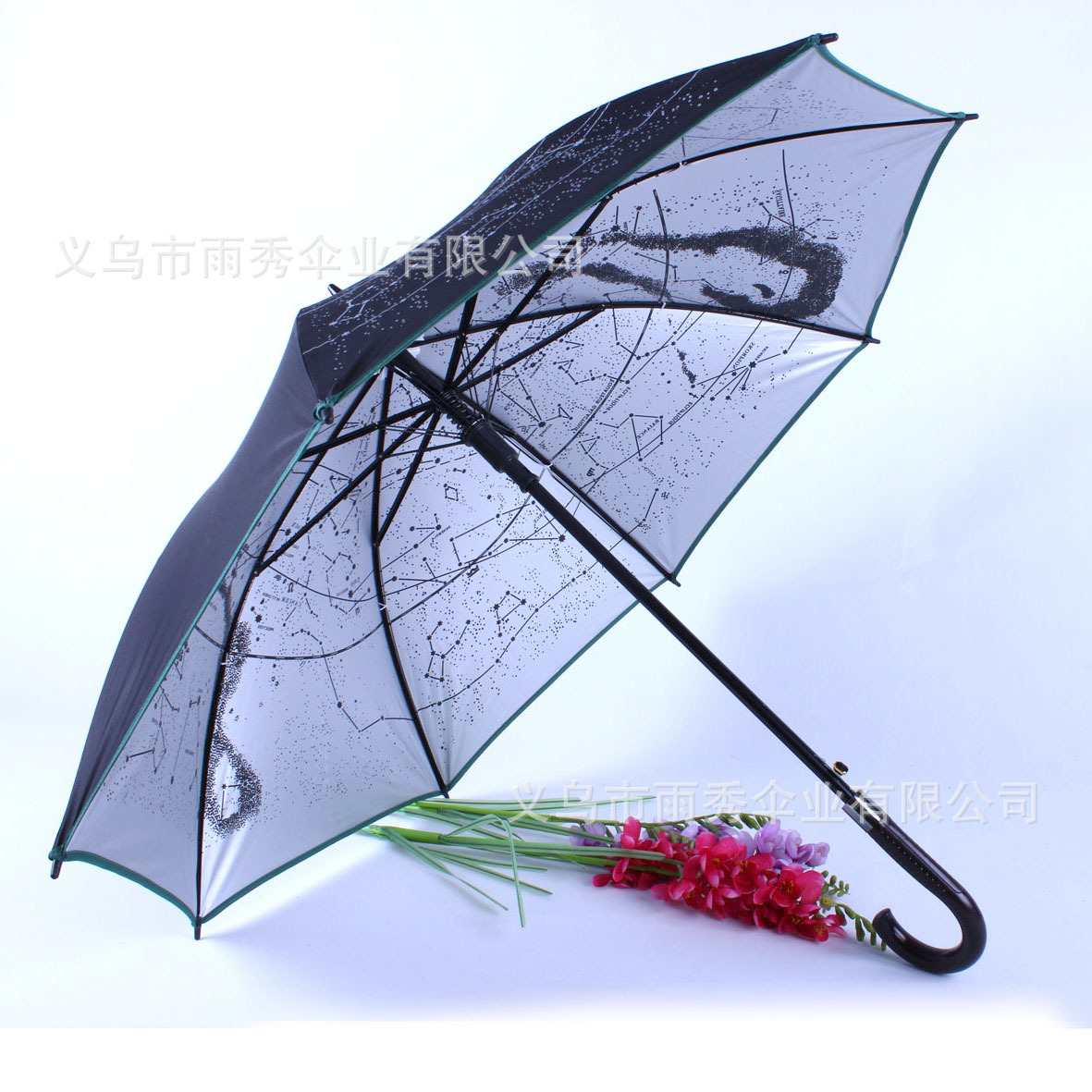 Wholesale and custom-made high-quality silver glue sun protection straight pole umbrellas, premium sunshade umbrellas, gift advertising umbrellas details Picture
