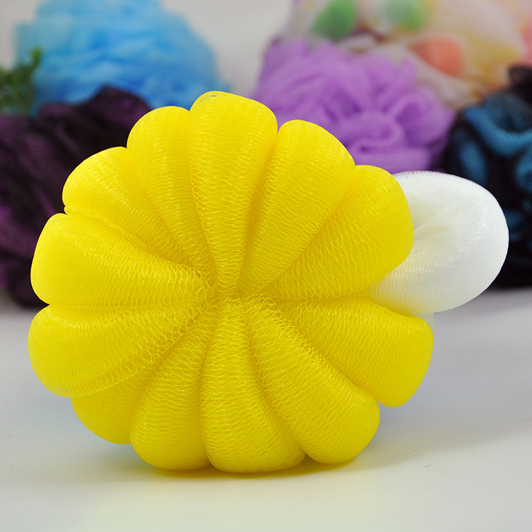 Sunday handcrafted colorful bath ball and flower washcloth with multiple colors thumbnail