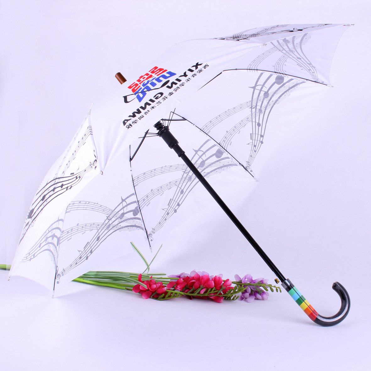 Wholesale and custom-made high-quality printed automatic straight pole umbrellas for school gifts and advertising umbrellas