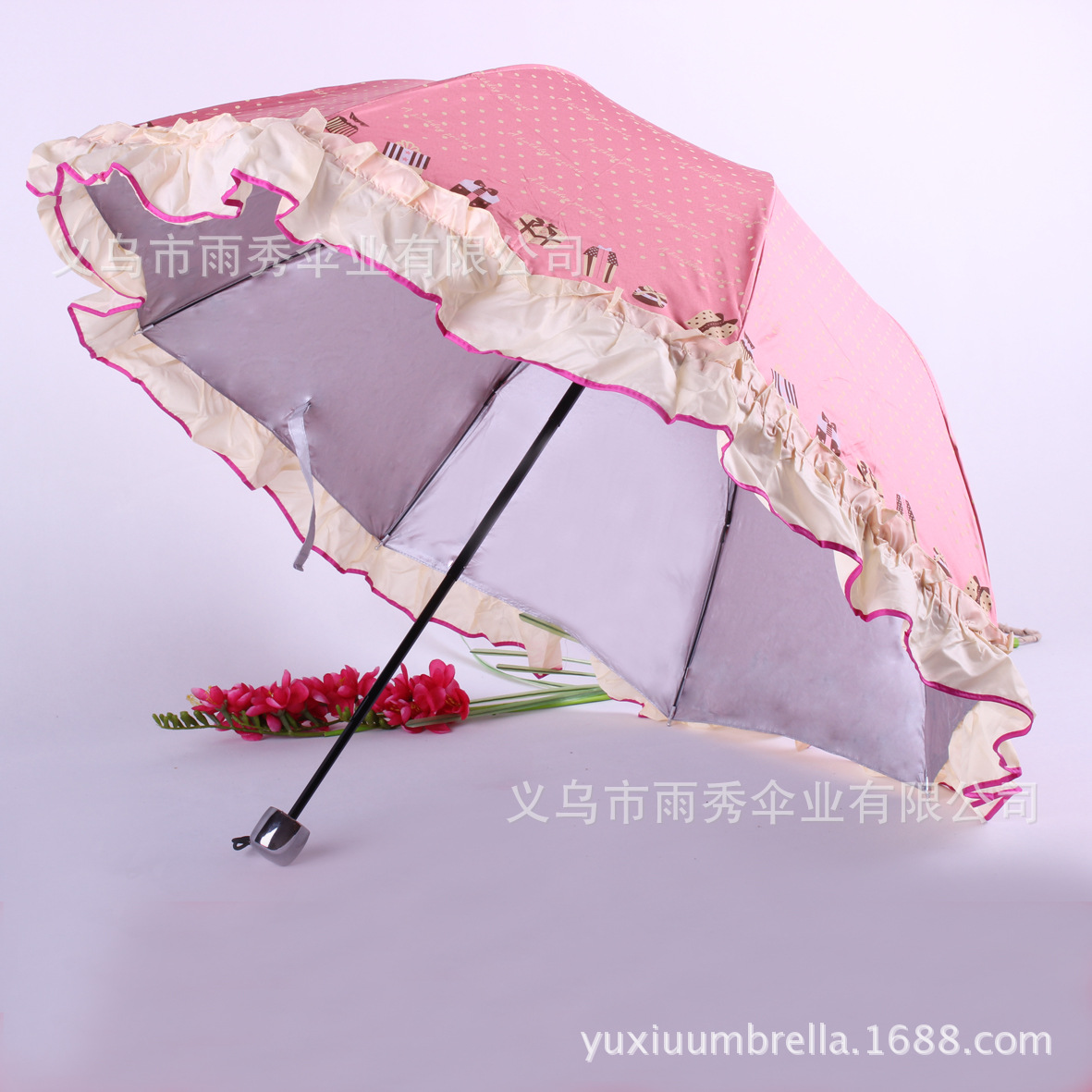High-quality Apollo arched sunshade umbrellas for women, flower border UV umbrellas are in stock and available for wholesale details Picture