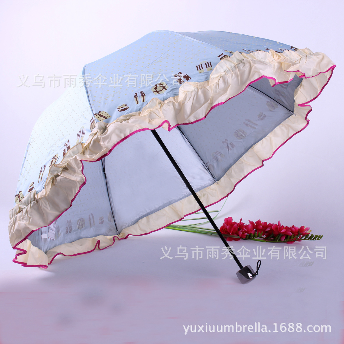 High-quality Apollo arched sunshade umbrellas for women, flower border UV umbrellas are in stock and available for wholesale