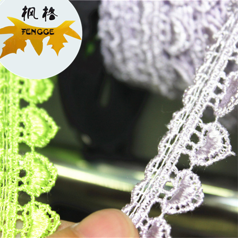 Factory direct sales of high-quality polyester heart-shaped lace trim DIY fabric details Picture