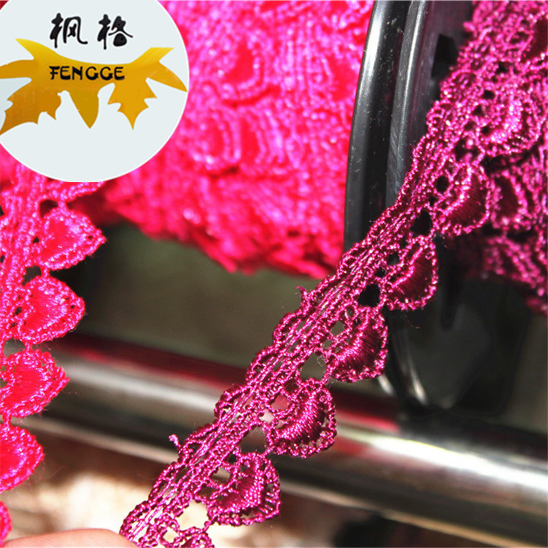 Factory direct sales of high-quality polyester heart-shaped lace trim DIY fabric Specification image
