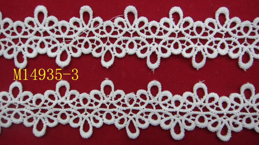 Auxiliary materials: Polyester water-soluble lace embroidered barcode lace Application Scenario