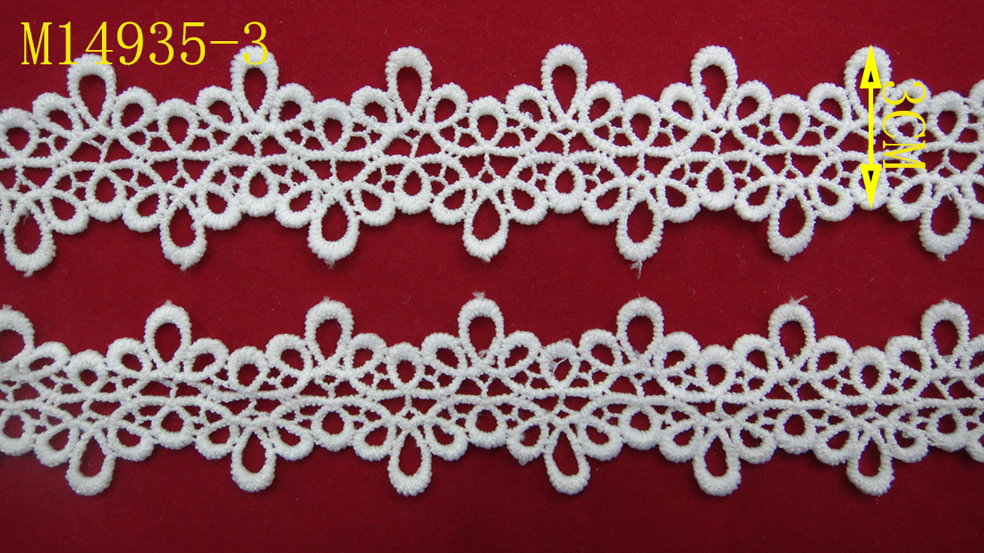 Auxiliary materials: Polyester water-soluble lace embroidered barcode lace
